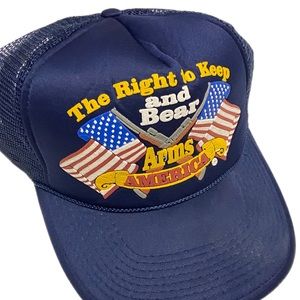 Vintage The Right To Keep And Bear Arms USA America Trucker SnapBack Hat Cap